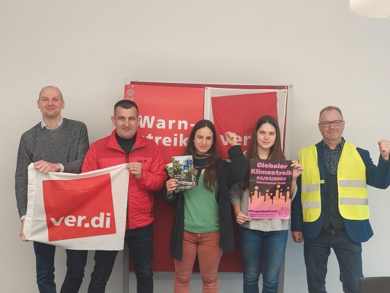 Streik bei der Münchner Verkehrsgesellschaft zusammen mit Klimaaktivisti. Schwerpunkt MVG