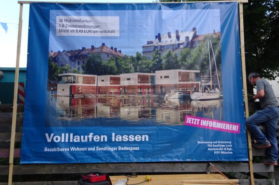 Protest gegen Luxuswohnungen am Sendlinger Loch