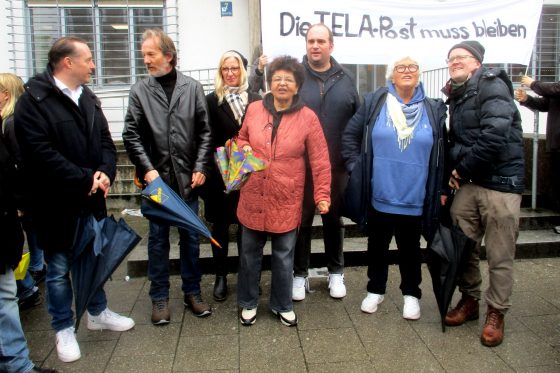 Protest gegen die Schließung der Tela-Post