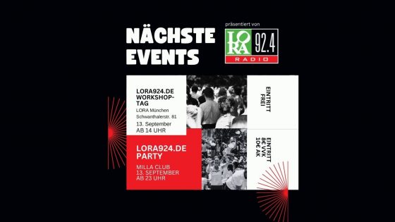 13.09. – LORA-Workshoptag und Party im Milla-Club